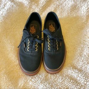 Black Vans with Gum Soles